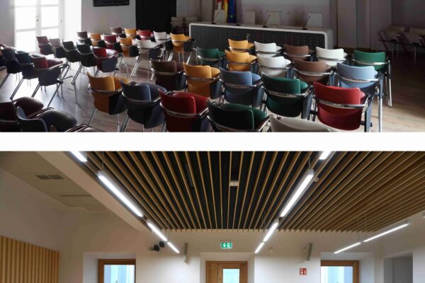 Sala de prensa de El Nuncio, antes y después de la intervención
